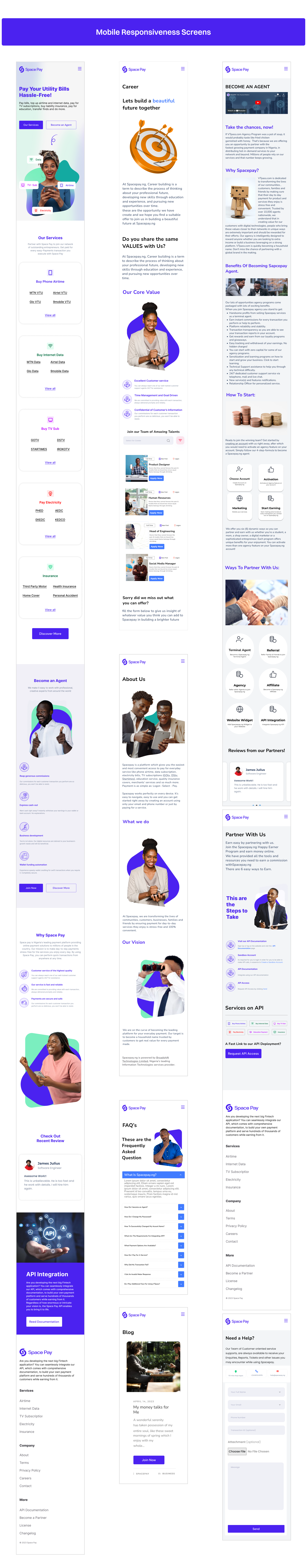 Website Screens Mobile